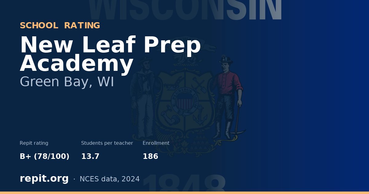 New Leaf Prep Academy, Green Bay, WI — Repit school rating B+ (78/100)