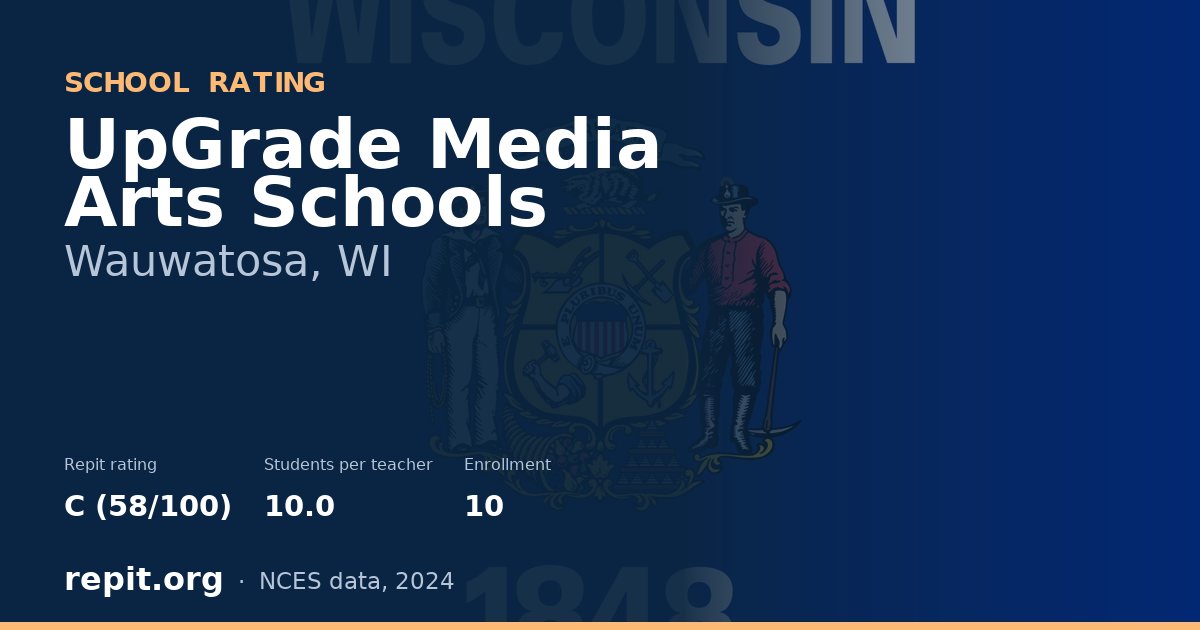 UpGrade Media Arts Schools, Wauwatosa, WI — Repit school rating C (58/100)