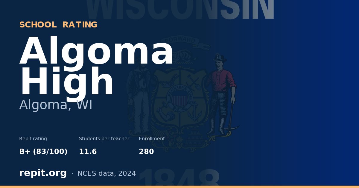 Algoma High, Algoma, WI — Repit school rating B+ (83/100)