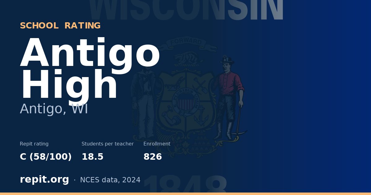 Antigo High, Antigo, WI — Repit school rating C (58/100)