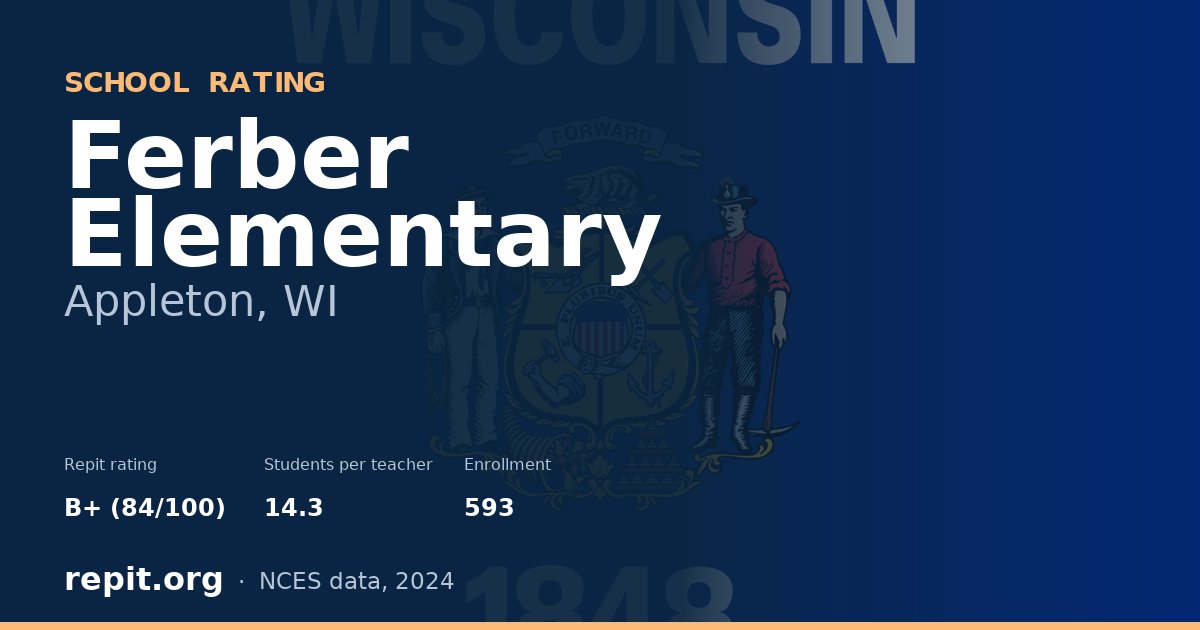 Ferber Elementary, Appleton, WI — Repit school rating B+ (84/100)