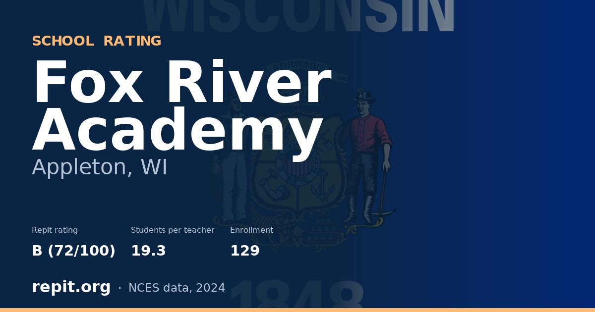 Fox River Academy, Appleton, WI — Repit school rating B (72/100)