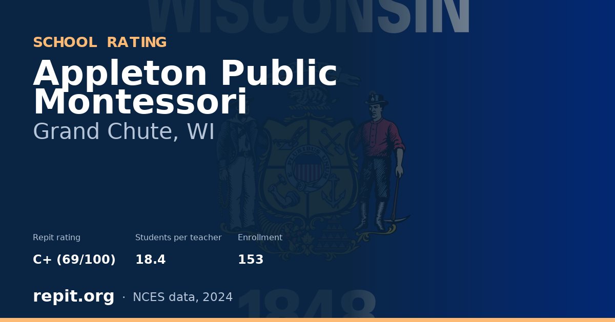Appleton Public Montessori, Grand Chute, WI — Repit school rating C+ (69/100)
