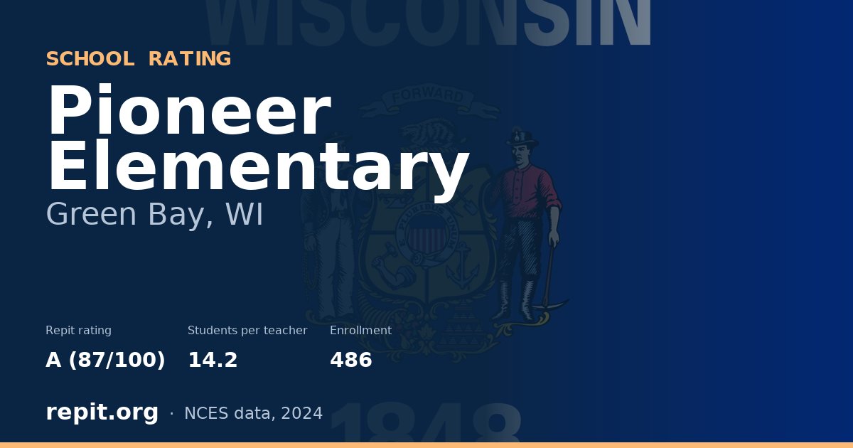 Pioneer Elementary, Green Bay, WI — Repit school rating A (87/100)