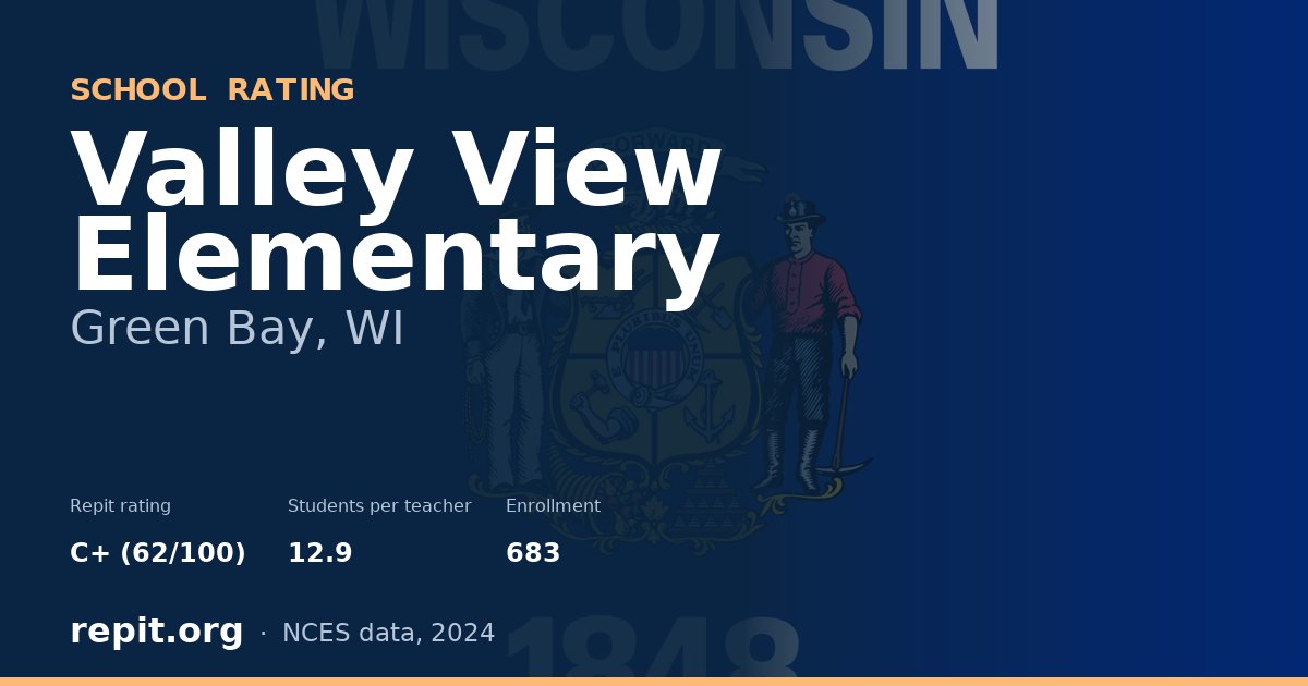 Valley View Elementary, Green Bay, WI — Repit school rating C+ (62/100)