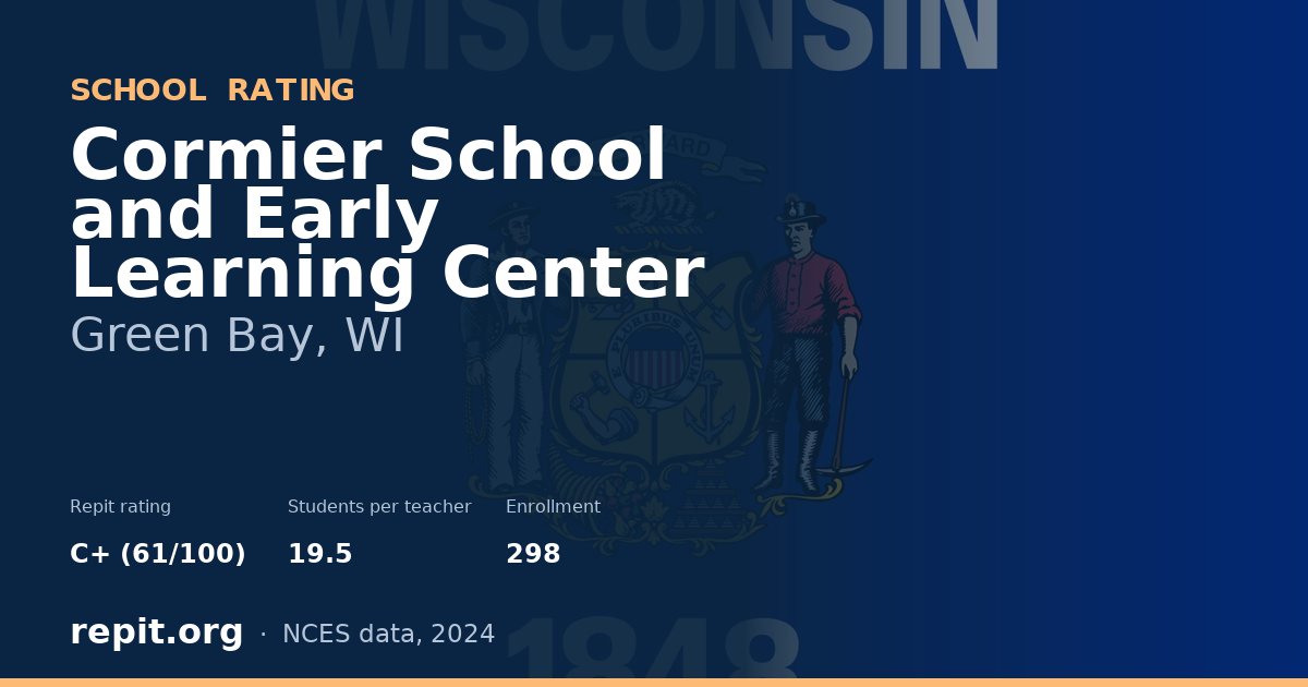 Cormier School and Early Learning Center, Green Bay, WI — Repit school rating C+ (61/100)