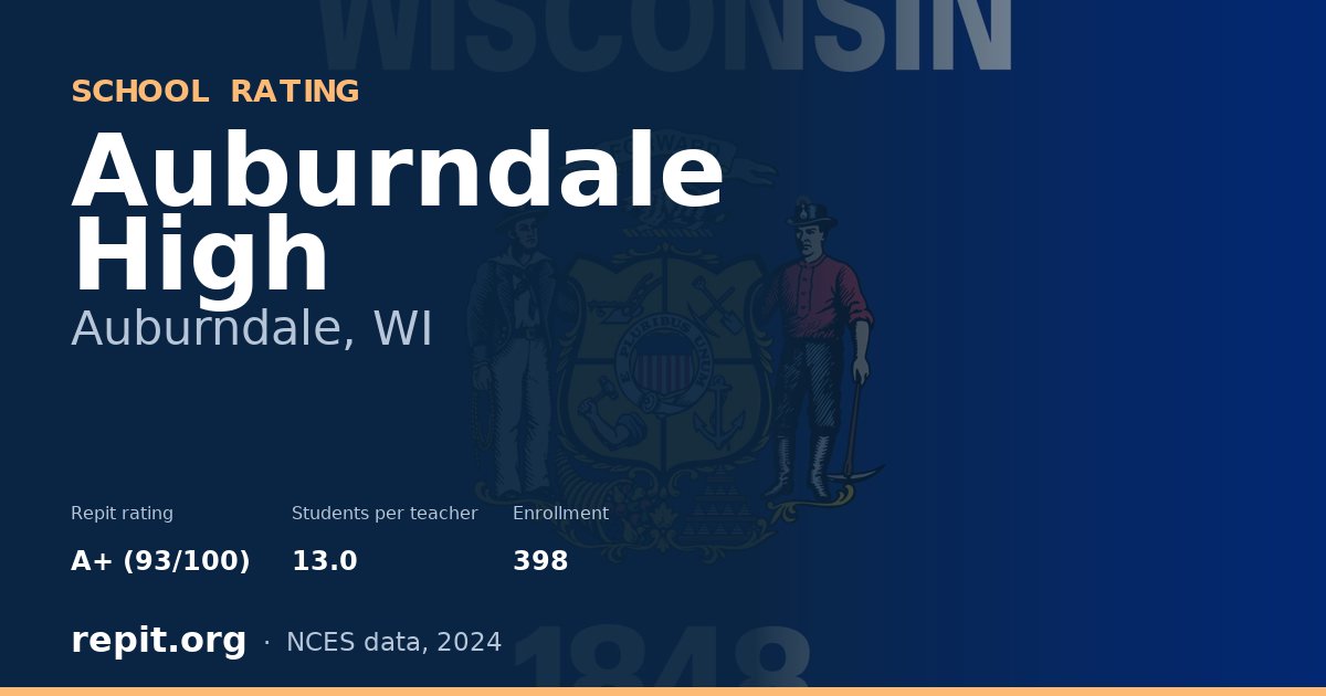 Auburndale High, Auburndale, WI — Repit school rating A+ (93/100)