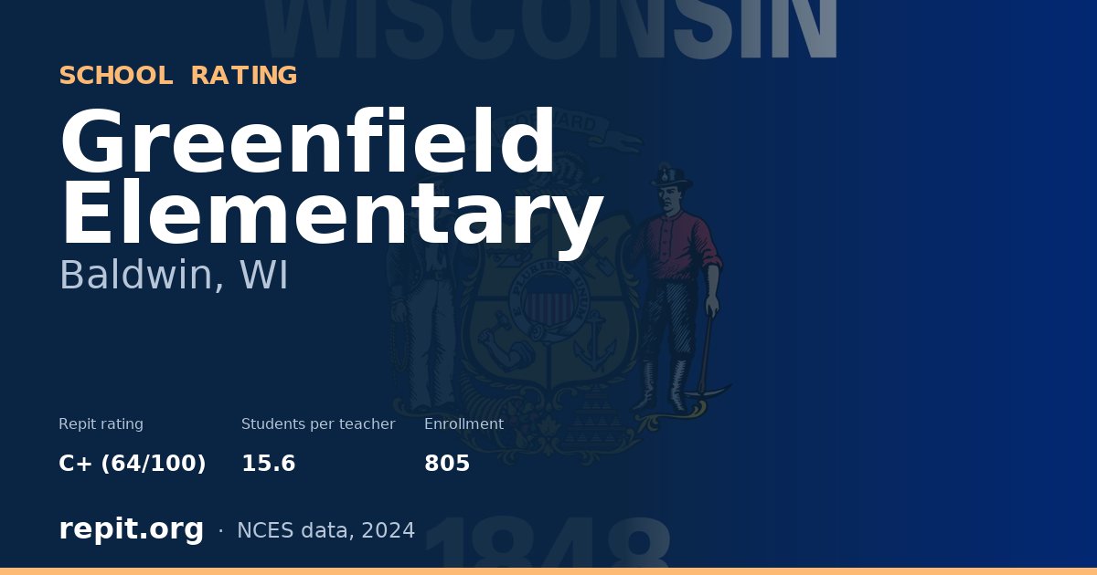 Greenfield Elementary, Baldwin, WI — Repit school rating C+ (64/100)