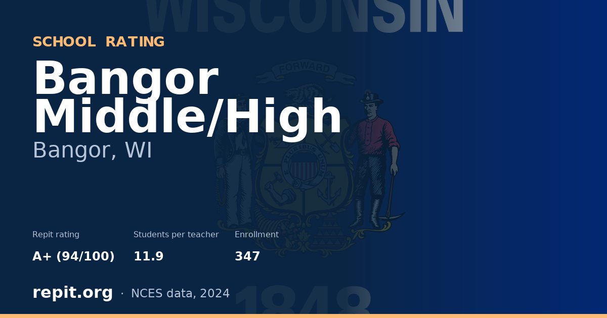 Bangor Middle/High, Bangor, WI — Repit school rating A+ (94/100)
