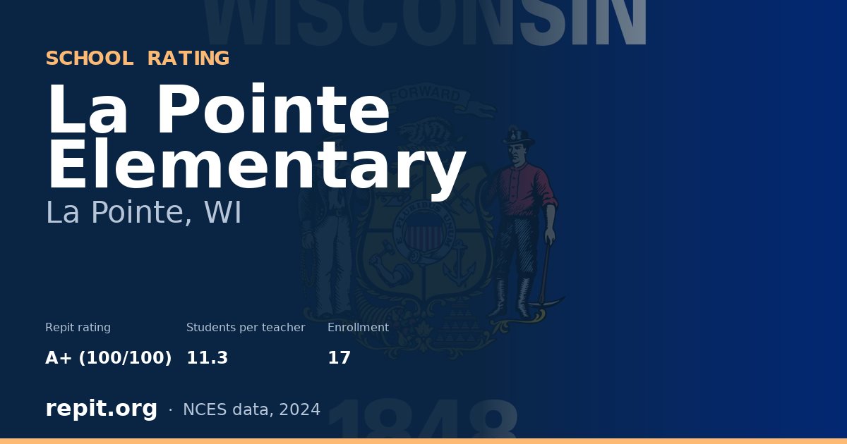 La Pointe Elementary, La Pointe, WI — Repit school rating A+ (100/100)