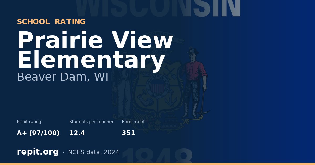 Prairie View Elementary, Beaver Dam, WI — Repit school rating A+ (97/100)