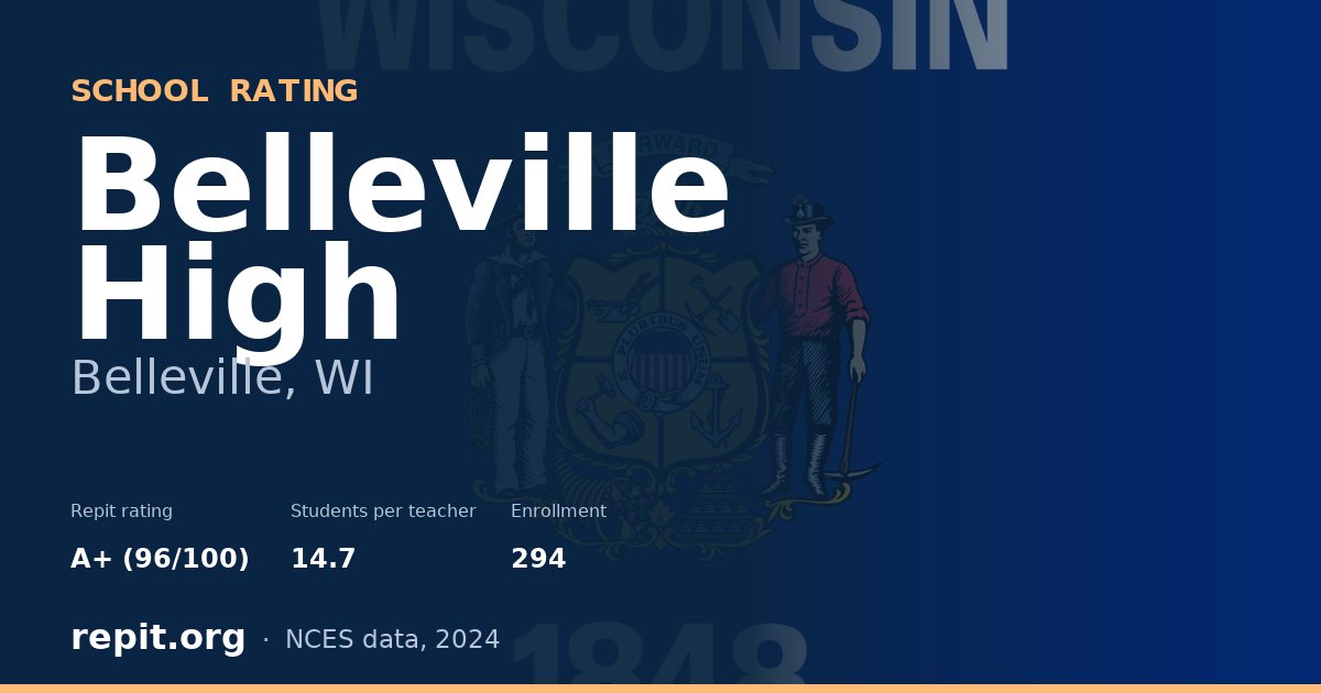 Belleville High, Belleville, WI — Repit school rating A+ (96/100)