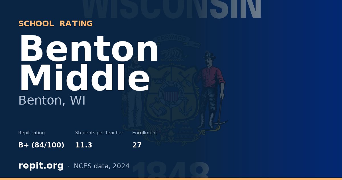 Benton Middle, Benton, WI — Repit school rating B+ (84/100)
