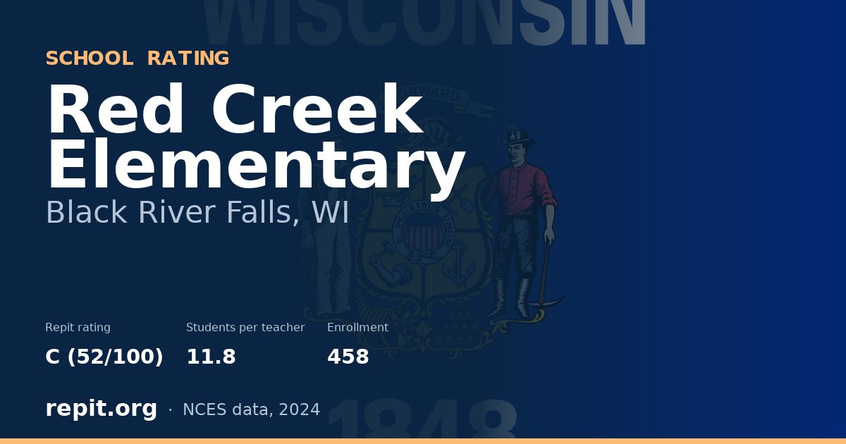 Red Creek Elementary, Black River Falls, WI — Repit school rating C (52/100)