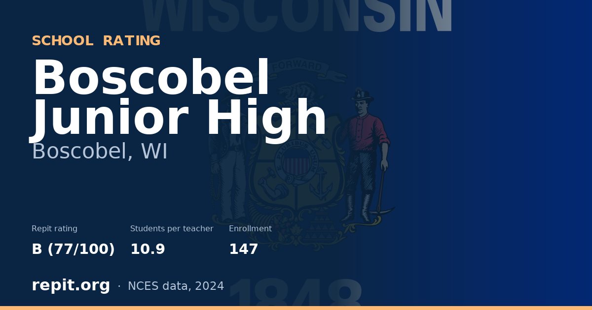 Boscobel Junior High, Boscobel, WI — Repit school rating B (77/100)