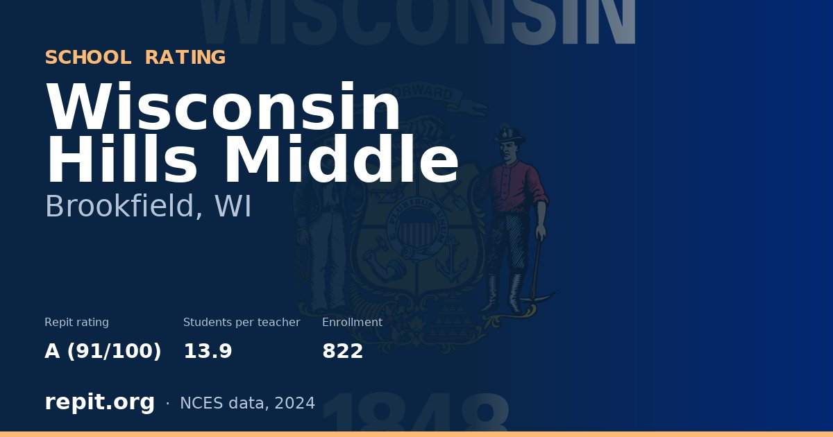 Wisconsin Hills Middle, Brookfield, WI — Repit school rating A (91/100)