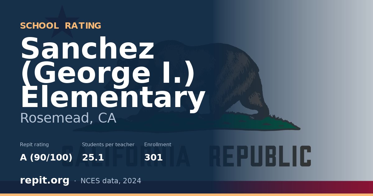 Sanchez (George I.) Elementary, Rosemead, CA — Repit school rating A (90/100)