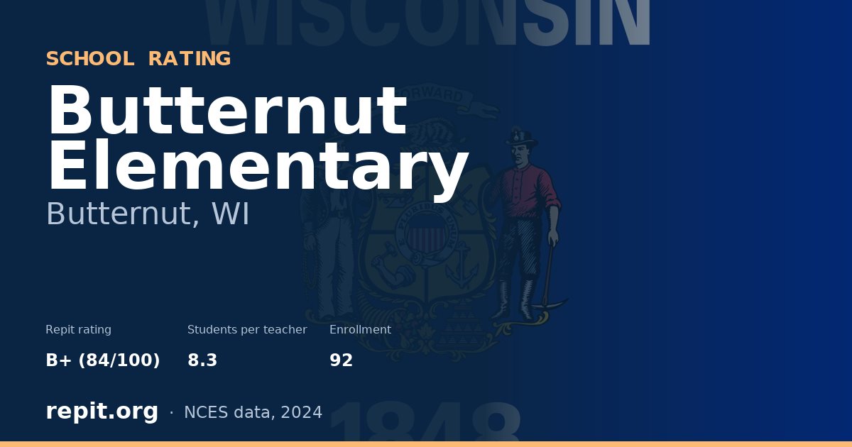 Butternut Elementary, Butternut, WI — Repit school rating B+ (84/100)