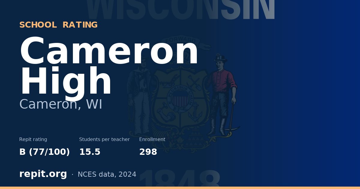 Cameron High, Cameron, WI — Repit school rating B (77/100)