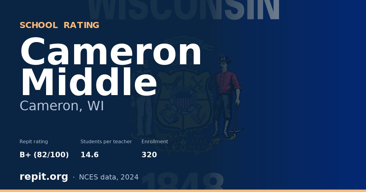 Cameron Middle, Cameron, WI — Repit school rating B+ (82/100)
