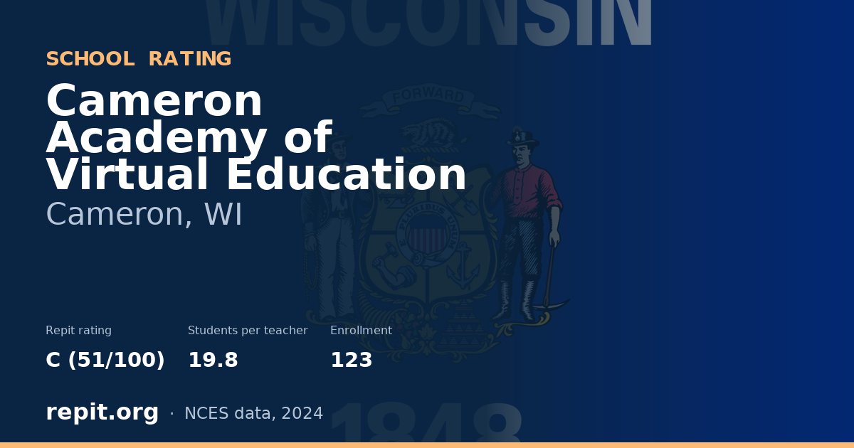 Cameron Academy of Virtual Education, Cameron, WI — Repit school rating C (51/100)