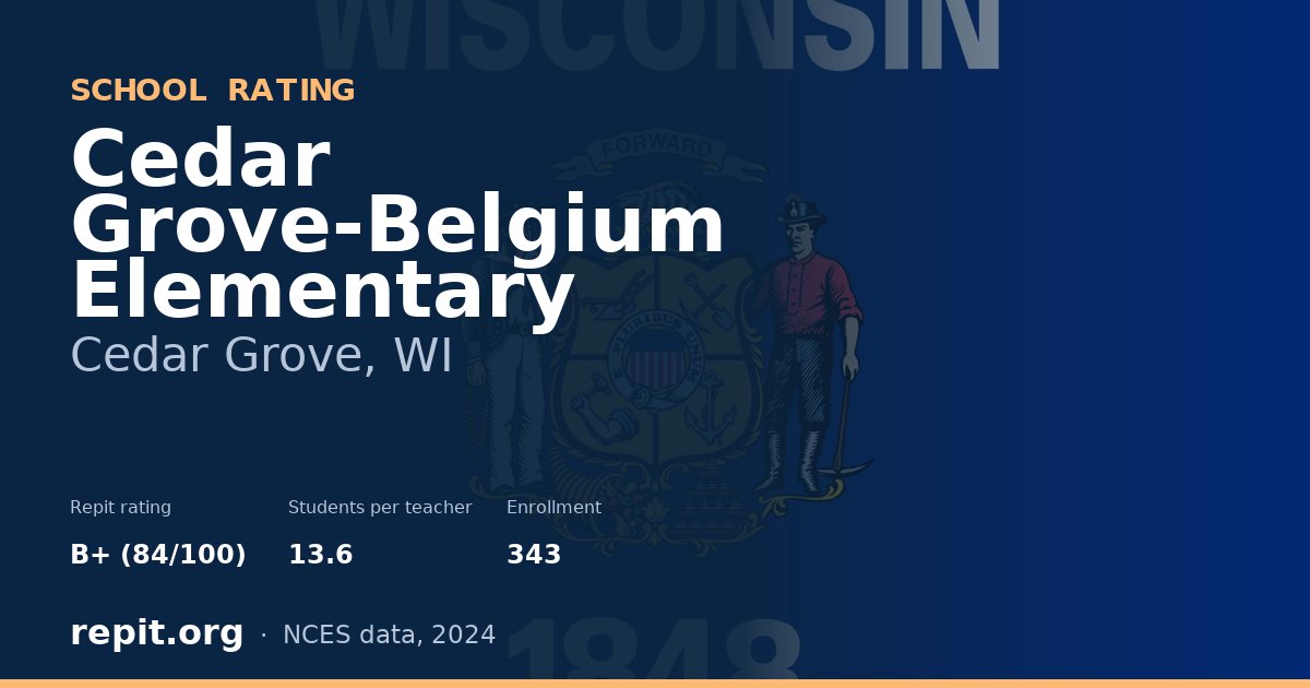 Cedar Grove-Belgium Elementary, Cedar Grove, WI — Repit school rating B+ (84/100)