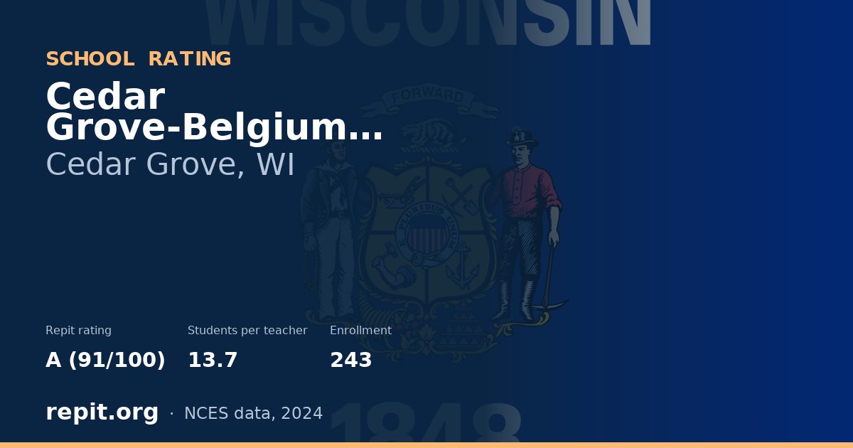 Cedar Grove-Belgium Middle, Cedar Grove, WI — Repit school rating A (91/100)