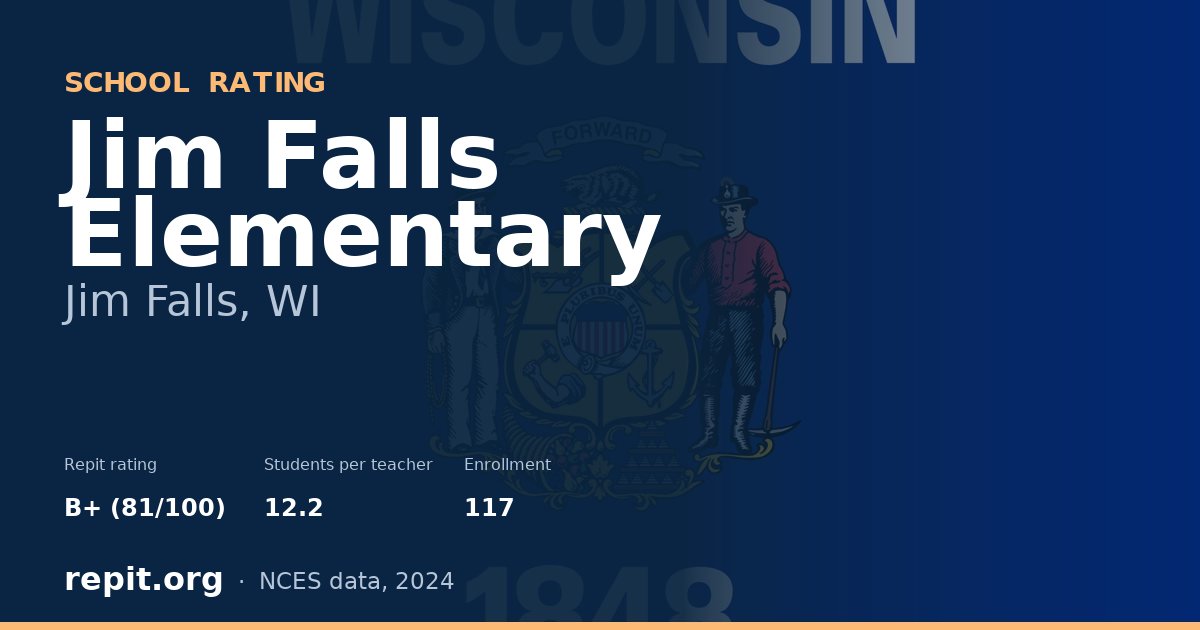 Jim Falls Elementary, Jim Falls, WI — Repit school rating B+ (81/100)
