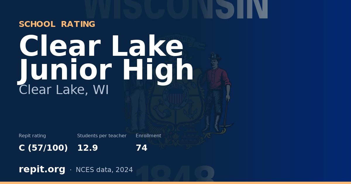 Clear Lake Junior High, Clear Lake, WI — Repit school rating C (57/100)