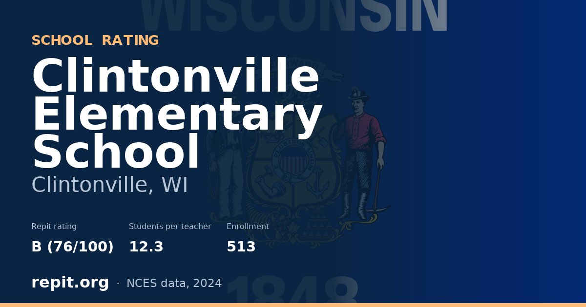 Clintonville Elementary School, Clintonville, WI — Repit school rating B (76/100)