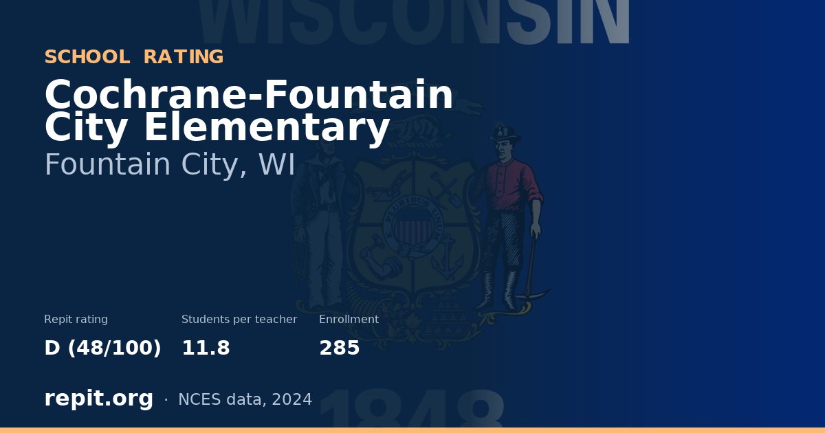 Cochrane-Fountain City Elementary, Fountain City, WI — Repit school rating D (48/100)