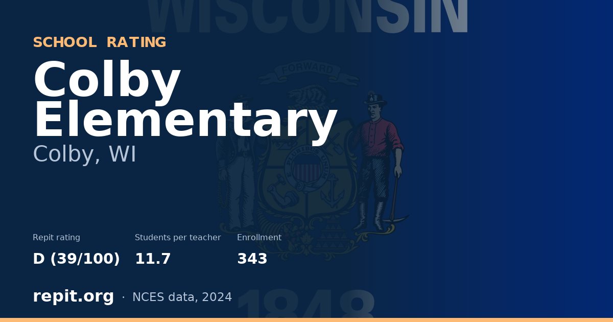 Colby Elementary, Colby, WI — Repit school rating D (39/100)