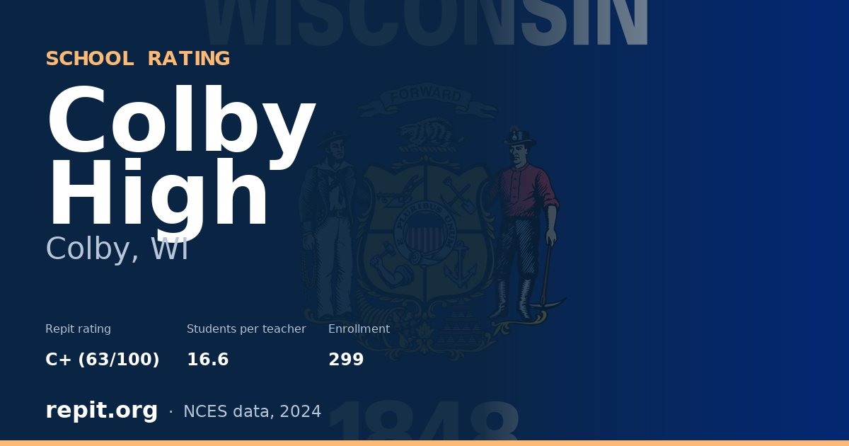 Colby High, Colby, WI — Repit school rating C+ (63/100)