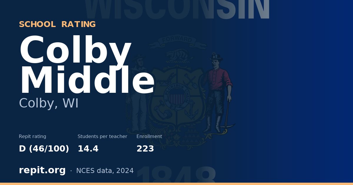 Colby Middle, Colby, WI — Repit school rating D (46/100)