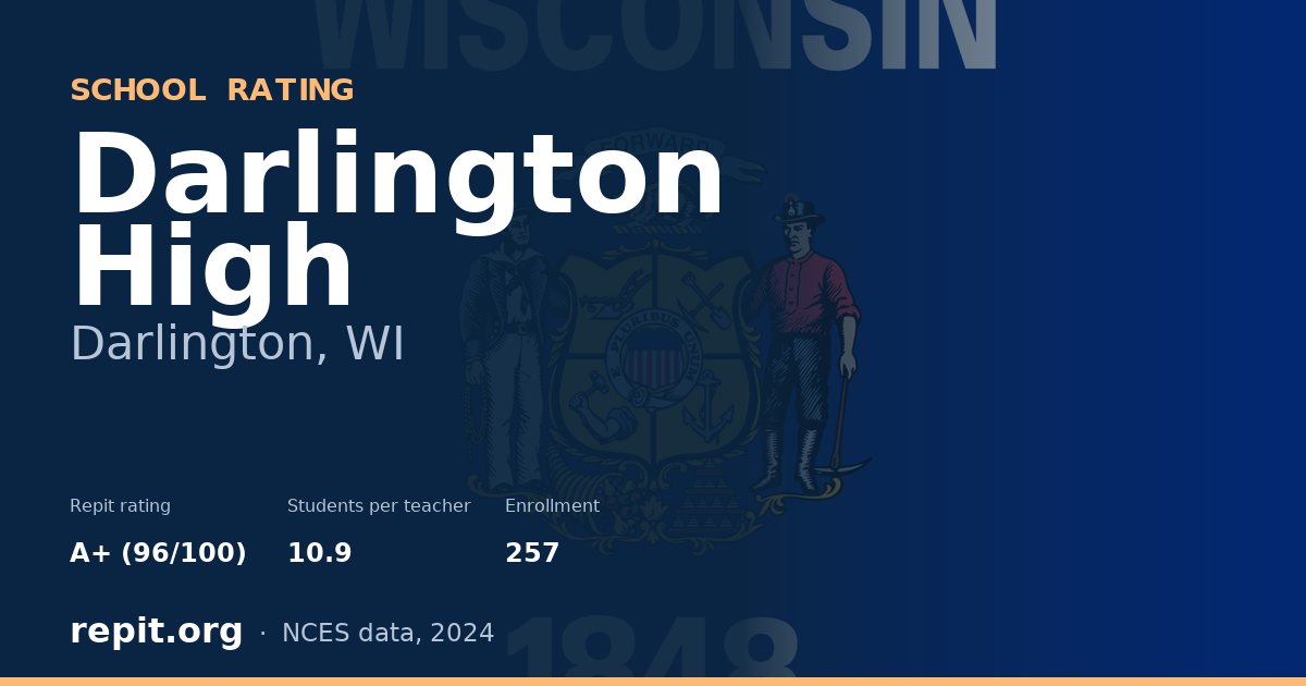 Darlington High, Darlington, WI — Repit school rating A+ (96/100)