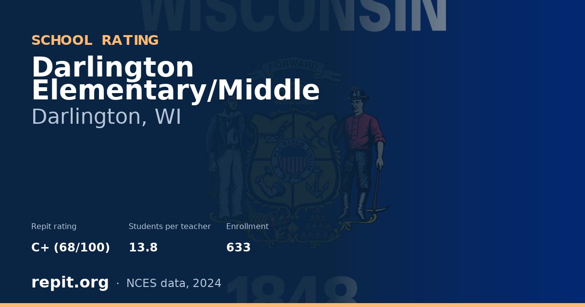 Darlington Elementary/Middle, Darlington, WI — Repit school rating C+ (68/100)
