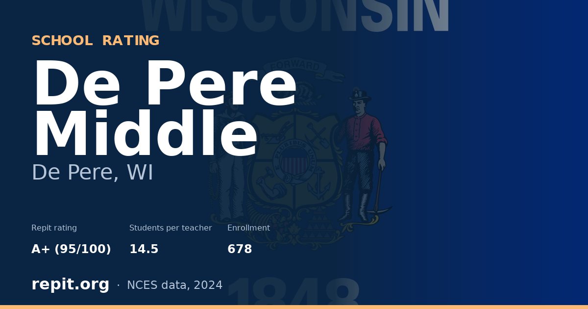 De Pere Middle, De Pere, WI — Repit school rating A+ (95/100)