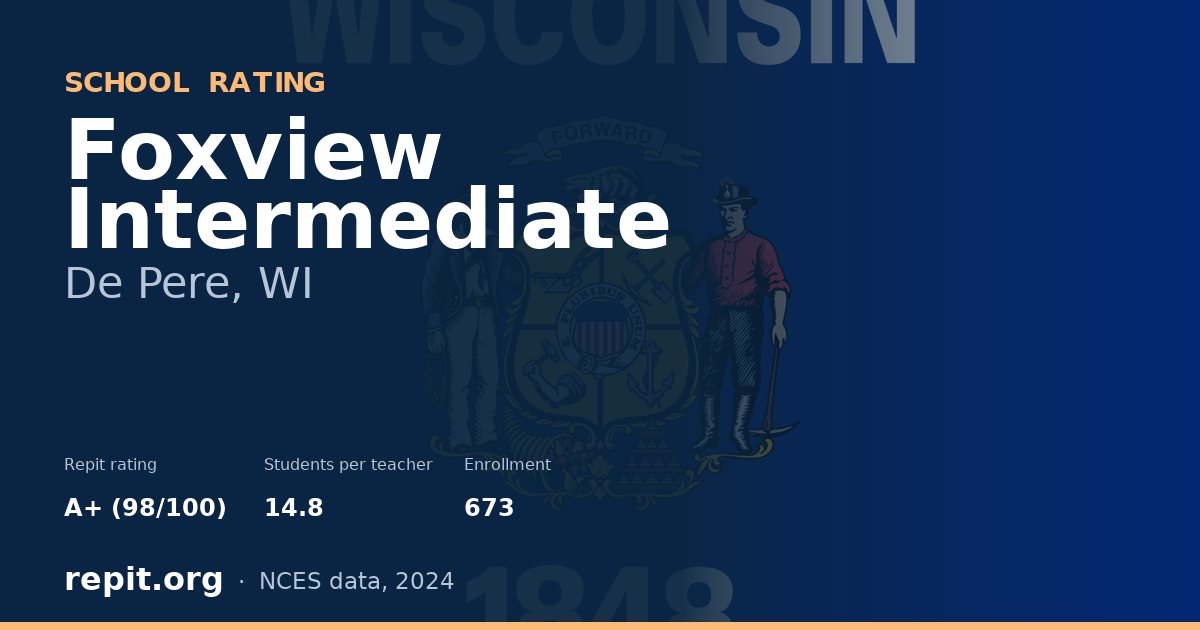 Foxview Intermediate, De Pere, WI — Repit school rating A+ (98/100)