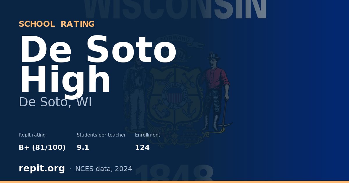 De Soto High, De Soto, WI — Repit school rating B+ (81/100)