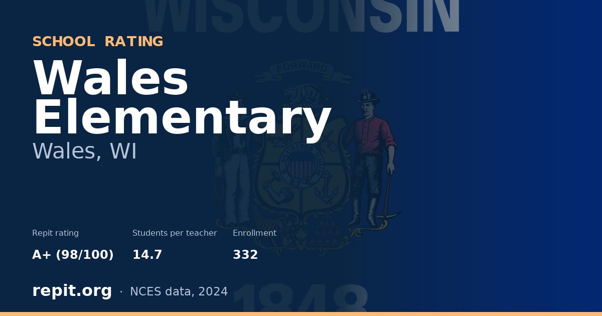 Wales Elementary, Wales, WI — Repit school rating A+ (98/100)