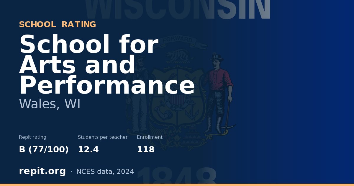 School for Arts and Performance, Wales, WI — Repit school rating B (77/100)