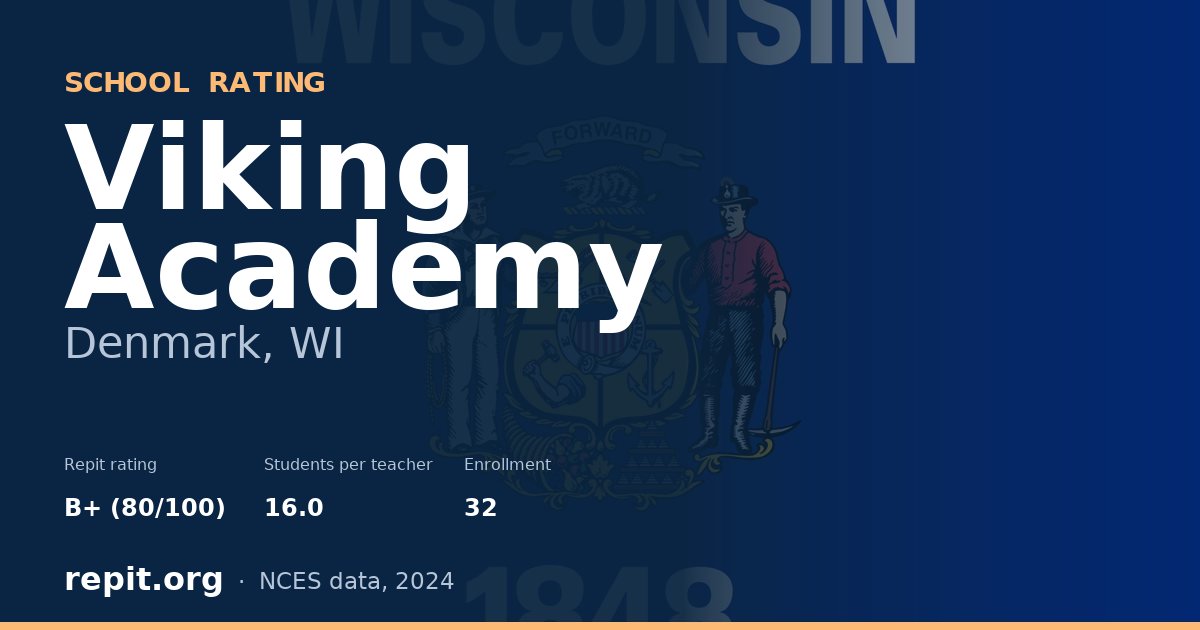 Viking Academy, Denmark, WI — Repit school rating B+ (80/100)