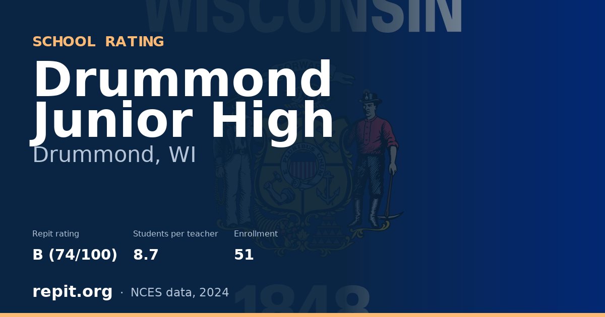 Drummond Junior High, Drummond, WI — Repit school rating B (74/100)