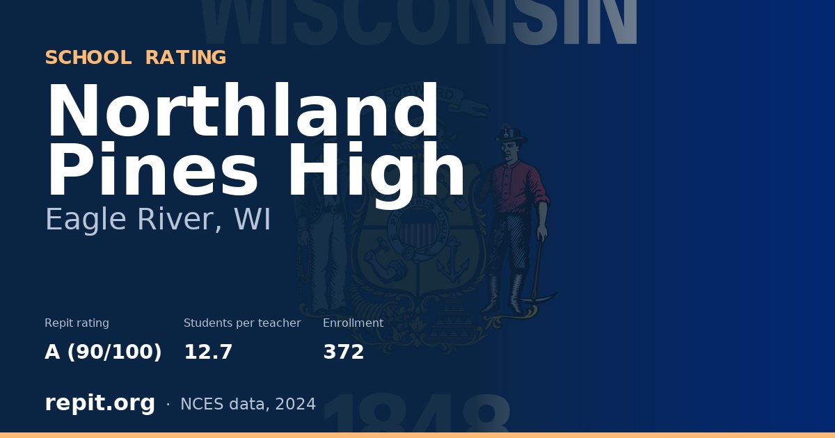Northland Pines High, Eagle River, WI — Repit school rating A (90/100)