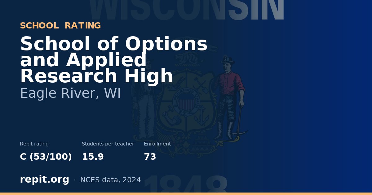 School of Options and Applied Research High, Eagle River, WI — Repit school rating C (53/100)