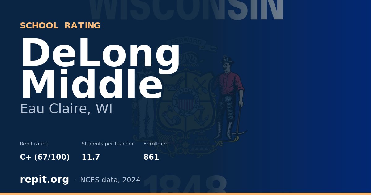 DeLong Middle, Eau Claire, WI — Repit school rating C+ (67/100)