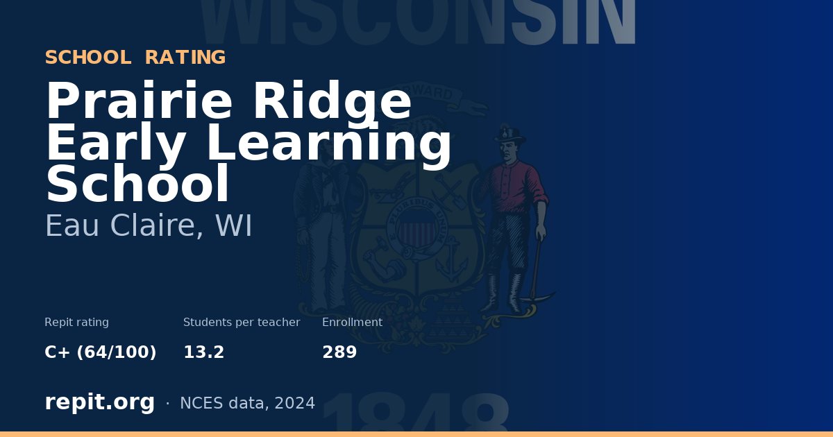 Prairie Ridge Early Learning School, Eau Claire, WI — Repit school rating C+ (64/100)
