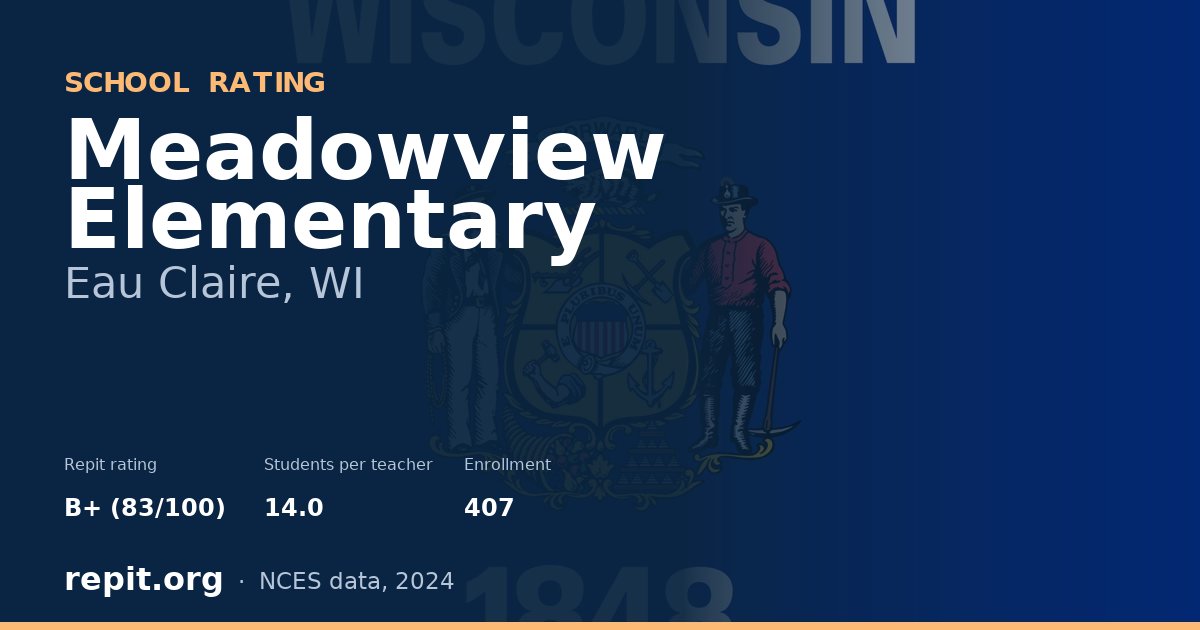 Meadowview Elementary, Eau Claire, WI — Repit school rating B+ (83/100)