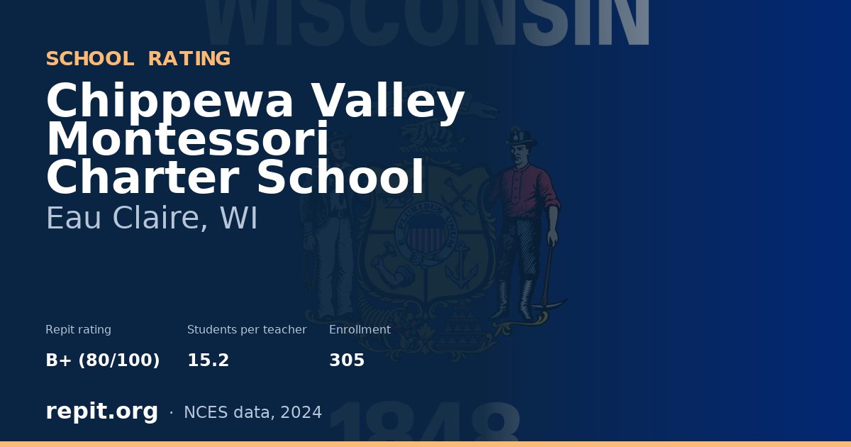 Chippewa Valley Montessori Charter School, Eau Claire, WI — Repit school rating B+ (80/100)