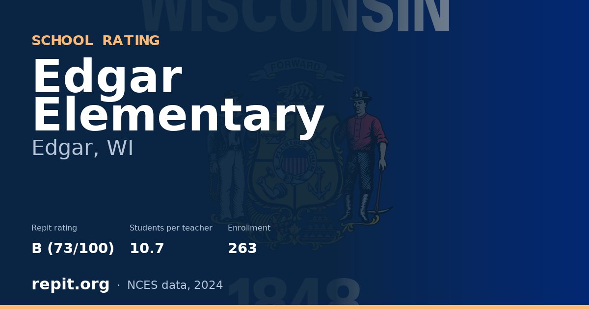 Edgar Elementary, Edgar, WI — Repit school rating B (73/100)